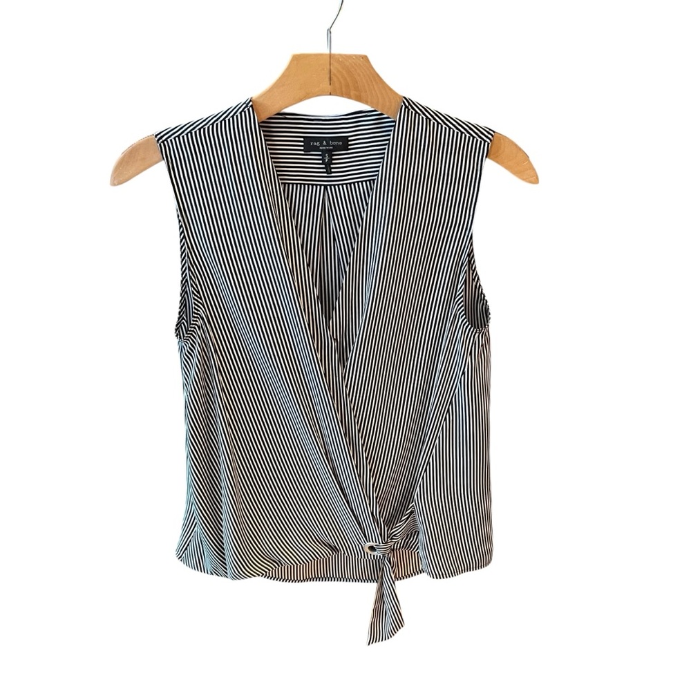Rag & Bone Felix Striped Sleeveless Blouse
